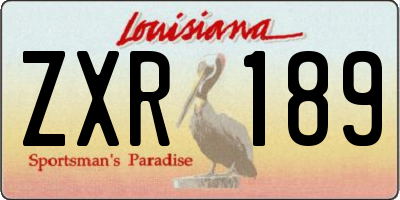 LA license plate ZXR189