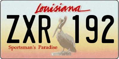 LA license plate ZXR192