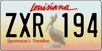 LA license plate ZXR194
