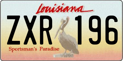 LA license plate ZXR196