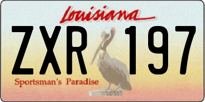 LA license plate ZXR197