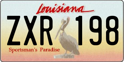 LA license plate ZXR198