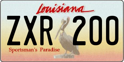 LA license plate ZXR200