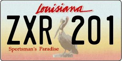 LA license plate ZXR201