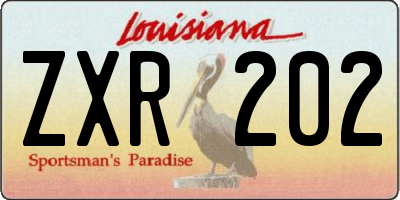 LA license plate ZXR202