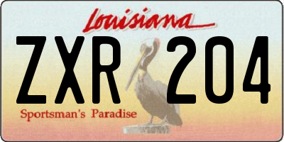 LA license plate ZXR204