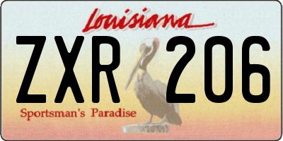 LA license plate ZXR206