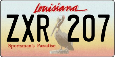 LA license plate ZXR207