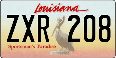 LA license plate ZXR208