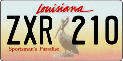 LA license plate ZXR210