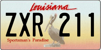 LA license plate ZXR211