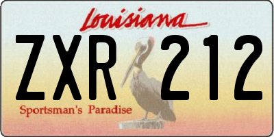 LA license plate ZXR212