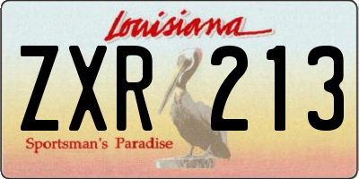 LA license plate ZXR213