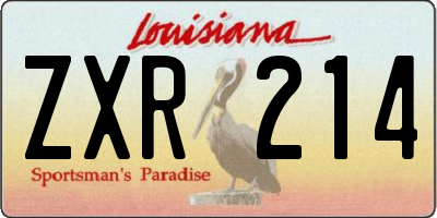 LA license plate ZXR214