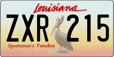 LA license plate ZXR215