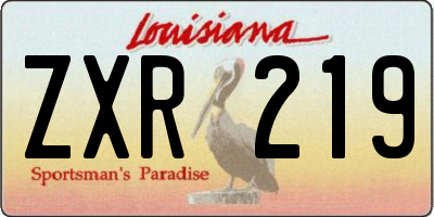 LA license plate ZXR219