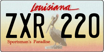 LA license plate ZXR220