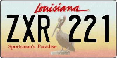 LA license plate ZXR221