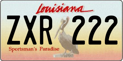 LA license plate ZXR222