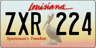 LA license plate ZXR224