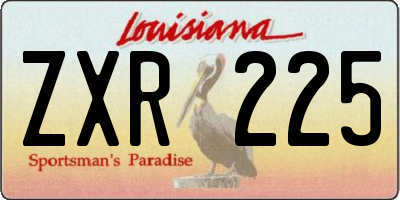 LA license plate ZXR225