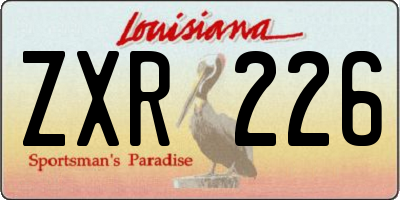 LA license plate ZXR226