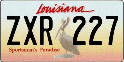 LA license plate ZXR227