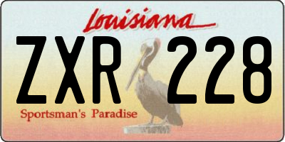 LA license plate ZXR228