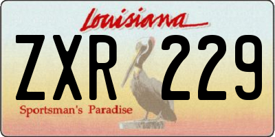 LA license plate ZXR229