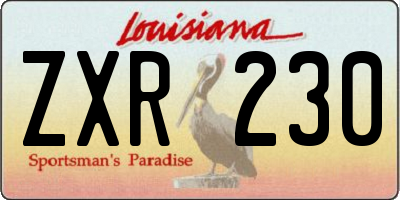 LA license plate ZXR230