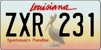 LA license plate ZXR231