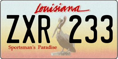 LA license plate ZXR233