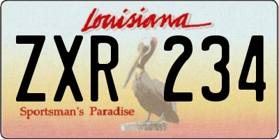 LA license plate ZXR234