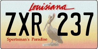 LA license plate ZXR237