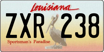 LA license plate ZXR238