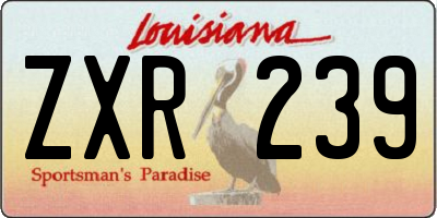 LA license plate ZXR239