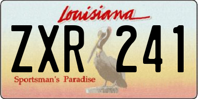 LA license plate ZXR241