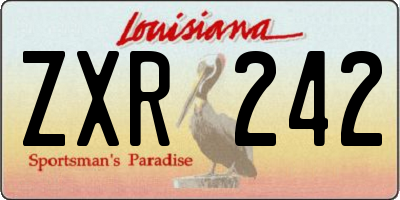 LA license plate ZXR242