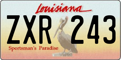LA license plate ZXR243