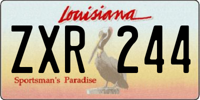 LA license plate ZXR244