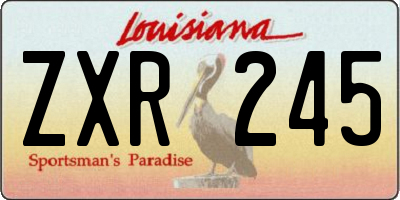 LA license plate ZXR245