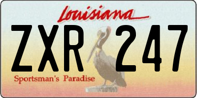 LA license plate ZXR247