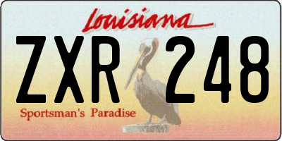 LA license plate ZXR248