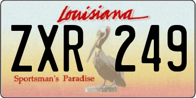 LA license plate ZXR249