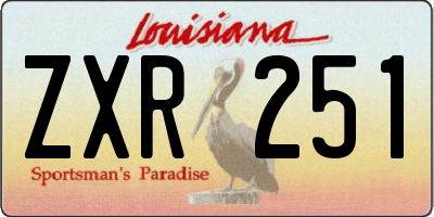 LA license plate ZXR251