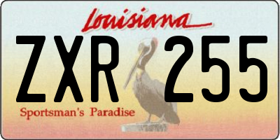 LA license plate ZXR255