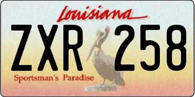 LA license plate ZXR258