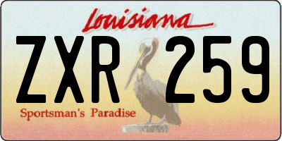 LA license plate ZXR259