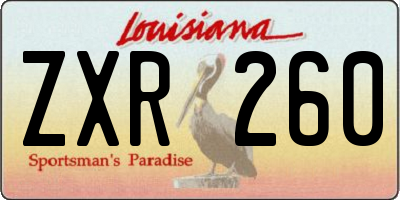 LA license plate ZXR260