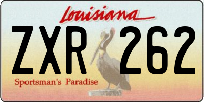 LA license plate ZXR262